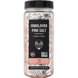 Soeos Himalayan Pink Salt 20oz (1.25lb), Non-GMO, Kosher, Course Grain, Nutrient and Mineral Dense for Health, Gourmet Pure Crystal Pink Salt, Pink Salt for Grinder, Pink Sea Salt, Himalayan Salt