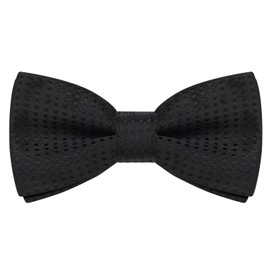 Dark Black Polka Dot Bowtie for Kids, Pre-Tied Bow Tie Bow Tie with Spots & Adjustable Buckle & Strap, Formal Neck Bowtie Tux Bowtie for Boys Girls Party Wedding Ball Banquet Dog Cat Puppy Pet