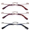 V.W.E. 3 Pairs Slim Rimless lightweight metal anti blue light