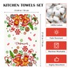 Arquiel 4 Pcs Christmas Kitchen Towel 100% Cotton Gingerbread Man