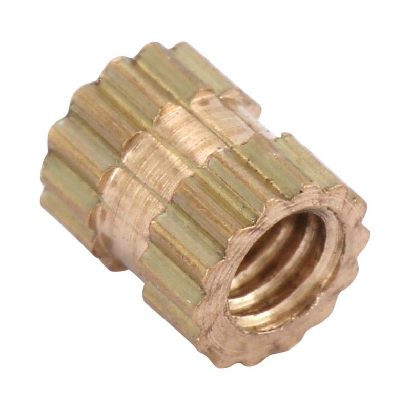 Hilitand 100pcs M2.5 Thread Brass Knurled Threaded Insert, Embedment Nuts