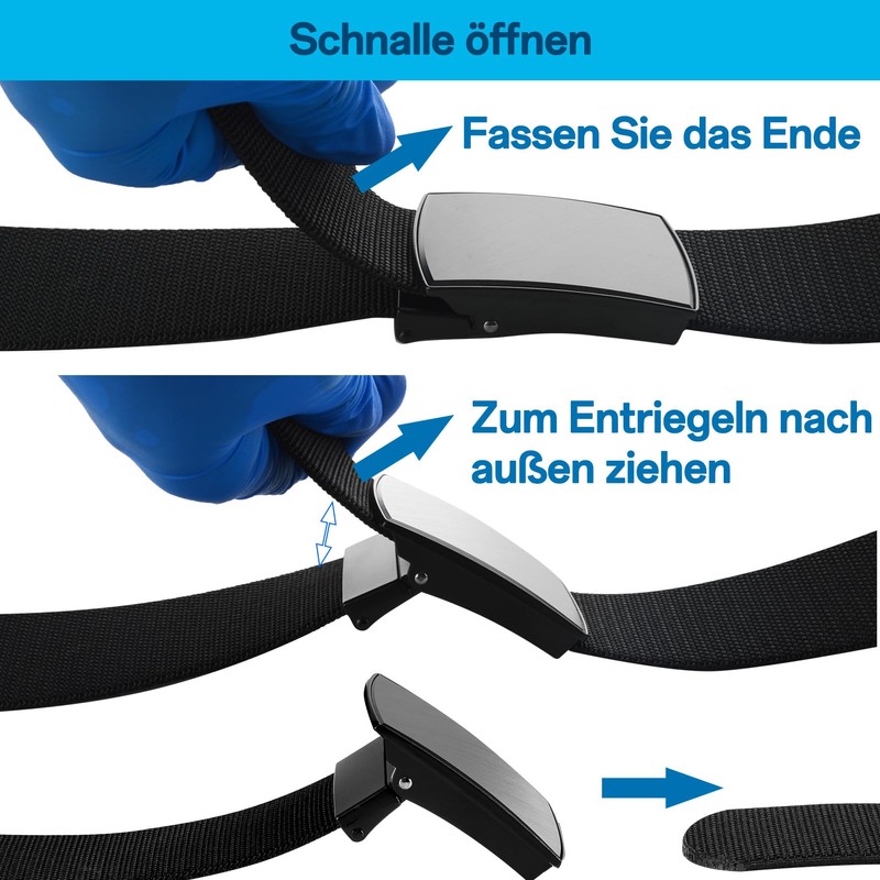 Bluecton Men's Belt Plus Size 120-180 cm Fabric Belt Men's