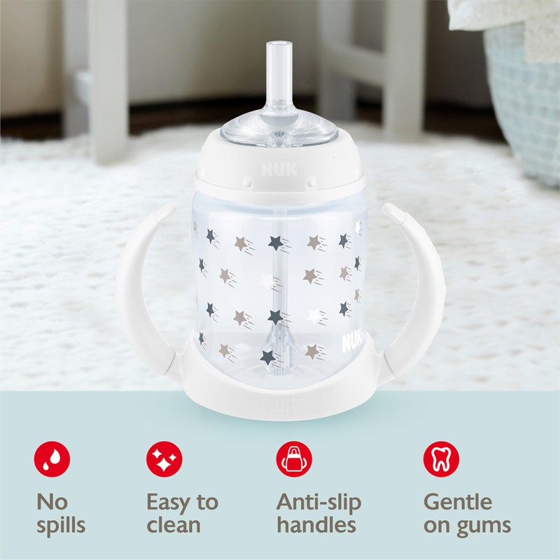 NUK Learner Straw Cup, 5oz, 2-Pack - Toddler Sippy Cup