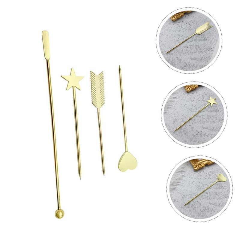 Healeved 4pcs Manicure Mixing Tools Nail Gel Rods for Nail