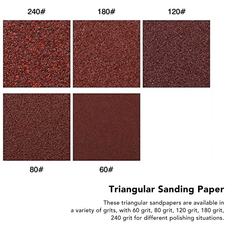 80mm Triangular Sandpaper Set Multifunctional Polishing Sanding Paper Replacement with