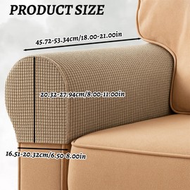 2PCS/Set, Armchair Covers for Arms, Premium Sofa Arm Protectors, Soft Fleece Armrest Covers, Protects Furniture from Wear and Stains, Ideal for Homes with Children and Pets (Sand)