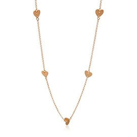 Kauf-mich-weg Women's Necklace Hearts 925 Sterling Silver Rose Gold-Plated 60 cm Long Silver Chain Necklace Rose, Sterling Silver