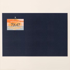 Thickened Bulletin Board - 71 x 47 Inches, Decorative Felt Board Pin Board for Wall - 3' x 2' Foldable Photo Display Board with Self-Adhesive Tape, Includes 20 Push Pins - Dark Blue