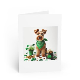 DistinctInk Greeting Card/Note Card - Welsh Terrier St. Patrick's Day - PACK of 25