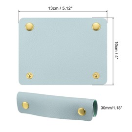 PATIKIL Luggage Handle Wrap, 2 Pack PU Handbag Grip Cover Protector Identifier with Clasp for Suitcase Grocery Shopping Bag, Light Blue