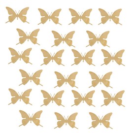 Tiardey 18 Pieces 3D Metal Butterfly Wall Stickers Shiny Butterfly Wall Stickers for Bedroom Room Home Offices Classroom Wedding Decoration - Gold