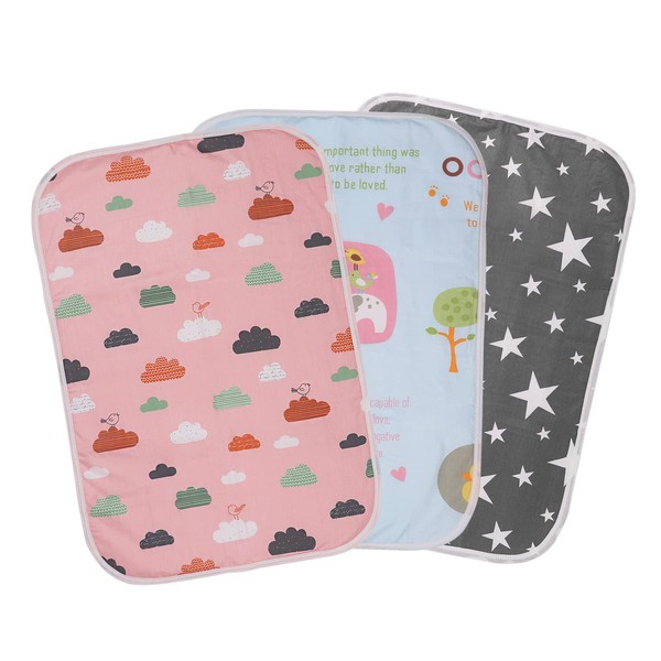 Waterproof Baby Changing Mat, Pack of 3, Portable, Waterproof, Washable Changing Mat, Baby, Washable, 50 x 70 cm, Baby Changing Mat for Indoor/Outdoor/Travel