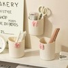 Wall-Mounted Plastic Small Makeup Brush Holder with Bow, Self-adhesive Multifunctional