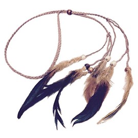 DRASAWEE (JP) Ethnic Hair Accessory, Bohemian Style, Hippie Band, Hair Band, Feathers, Stylish, Hair Ornament, 3#