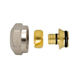 VARIOSAN Compression Fitting for 16 x 2 mm Heating Pipe 14269, Pack of 2, 3/4 Inch, for Tap Blocks and Underfloor Heating, Euro Cone