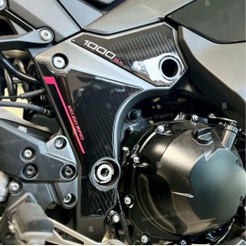 BLACK DOVES GRAPHICS 3D resin stickers protections compatible with KAWASAKI Ninja 1000 SX 2023 Metallic Matte Sovereign Red/Metallic Diablo Black (Engine Guard)