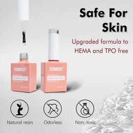 FZANEST Rubber Base Gel Polish Set 15ml*2pcs,5 IN 1 Builder Gel For Nails in a Bottle Kit,Nail Strengthener Gel, Extension Soak Off UV Gel Nail Polish