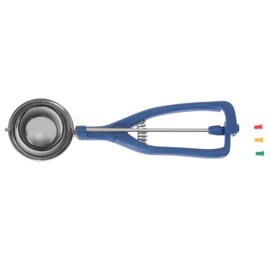 HENDI Ice Cream Scoop, Reinforced Fibreglass Nylon Handle, with Colour Clips, Suitable for Dishwasher, Ice Cream Spoon, 1/12, Diameter 67 mm, Stainless Steel