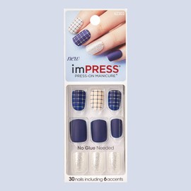 KISS imPRESS"BELLS & WHISTLES" Short Press-On Color Nails