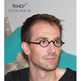 Eyekepper - anteojos de lectura ovaladas pequeñas y redondas con bisagras de resorte, gris, +2.00