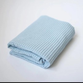 SARAH GREEN Organic Cotton Waffle Baby Blankets: Luxurious Nursery Essentials - Gender-Neutral, Soft, Lightweight Swaddles - Ideal for Toddlers (Baby Blue)