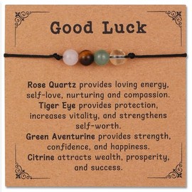 Miss Pink Good Luck Bracelet for Women, Good Luck Charms Gifts Green Aventurine Bracelet for Men Natural Healing Crystal Bracelets Lucky Jewelry Gift for Friends Sister Family (GL)