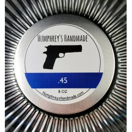 Humphrey's Handmade Masculine .45 Barbershop Scented Candle Soy Wax 8oz USA Oakmoss Earthy Patchouli