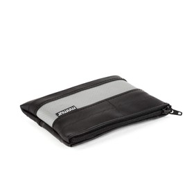 Recycled Inner Tube Wallet with Zip and Grey Truck Tarpaulin Size: 13 x 9 cm