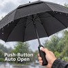 Oversized Windproof Golf Umbrella with Double Canopy, Automatic Open, Fiberglass