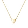 Gold Initial T Heart Necklace Dainty Letter Heart Choker Necklace
