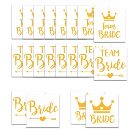 QEDBOJE 20 Tattoos Hen Party Tattoo Set, Temporary JGA Tattoos for Wedding Decoration Accessories (Gold)