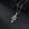 CUPENDA Caravaca Cross Necklace 925 Sterling Silver Jesus Cross Pendant
