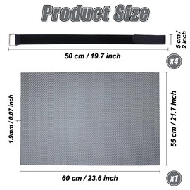 ARefugen 5Pcs Ellipse Leg Exerciser Machine Accessory - Gray Non-Slip Mat and Pedal Straps Suitable for Under Desk Elliptical Peddler Foot Pedal Exerciser for Seniors Fitness Home Sports Accessories