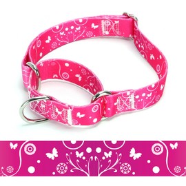 haoyueer Martingale Dog Collars - Flower Multicolor Cute Patterns, Adjustable Nylon Training Dog Collar Suitable for Boy and Girl Dogs Medium Large Dogs (2, M)