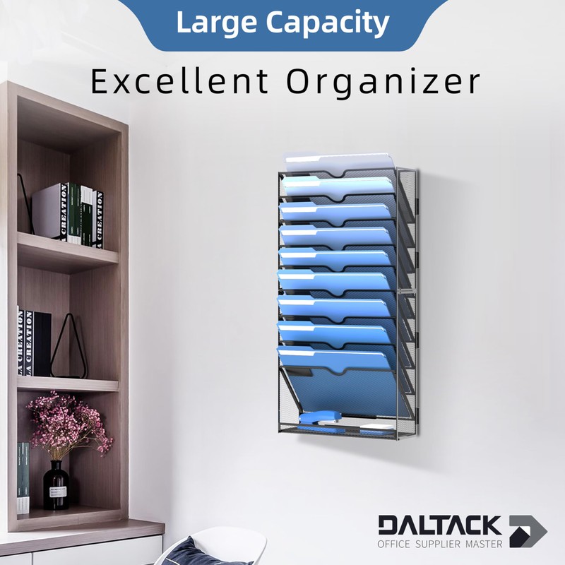 DALTACK Wall File Holder 10 Tier Hanging Wall File Organizer,