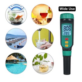 SMART SENSOR PH818F Pen Type pH Meter Portable pH Water Quality Tester Accurate Water Tester for Hydroponics Acidometer for Swimming Pool Hot Tub Aquariums Home Wine Brewing