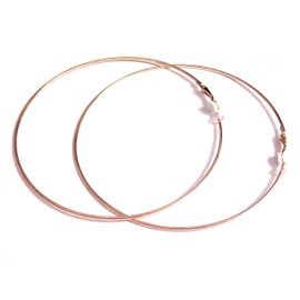Clip-on Earrings 4 inch Hoop Rose Gold Plated 100mm Hoops Thin Hoop