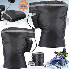 Liekadijiae 1 Pair Motorcycle Handlebar Gloves, Thermal Warm Handlebar Sleeves, Universal, Warm Muffs Glove for Motorcycle Scooter, Winter Waterproof Protection Handlebar Thermal Gloves