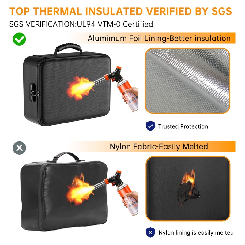 DocSafe 5200°F Document Organizer with Lock,Upgraded Heat Insulated Fireproof＆Waterproof Box