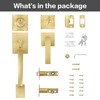 BonKuDoo Entry Front Door Handle, Satin Brass Square Front Door