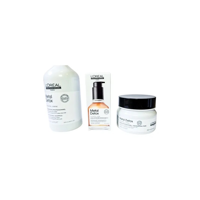 Loreal Kit Limpieza Anti Metal Detox Shampo Mascarilla Serum