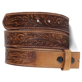 Western Belt without buckle for men – Full Grain Leather Cowboy Belts for jeans - One Piece Leather strap belt, USA,2022-06, size 50