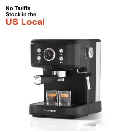 Empstorm Household 20 Bar Cappuccino Espresso Coffee Maker Machine With Milk Frother Stock in the US Localvoltage (v): 110-120V, plug type: UK, color: Black