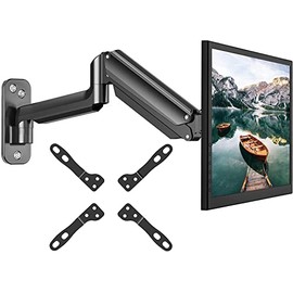 HUANUO Monitor Wall Mount Bracket–Articulating Adjustable Gas Spring Single Arm Stand with VESA Extension Kit for 13 to 42 Inch LCD Computer Screens - VESA 75x75,100x100, 200x100, 200x200