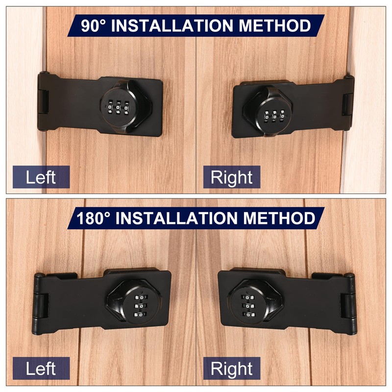 PATIKIL 4.5 Inch Cabinet Password Hasp Lock, 3-Digit Barn Door