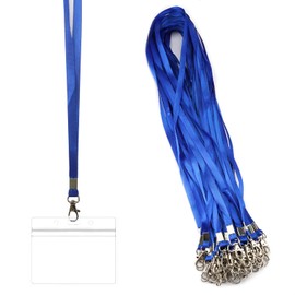FerraDrend Pack of 50 Lanyards for ID Cards, Blue, Lanyard with Clip, Lanyard with Badge Clip, Bulk Lanyards for Neck, Name Tag Holder, 色
