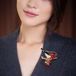 Opexicos 2Pcs Creative Design Multicolor Bird Brooch Pins Enamel Animal Hummingbird Brooches and Colors Rhinestone Flower Basket Brooch Vintage