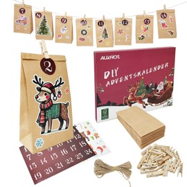 AUXHCYL Advent Calendar for Filling Bags, 2024 Christmas Calendar Make Yourself, 24 Pieces DIY Advent Bags for Filling, Advent Calendar DIY Crafts for Children and Adults