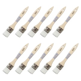 Hake City Wooden Handle Gold Roll Rack Brush for Water Based Chemical Fiber PBT White Nylon Hair Width 1.2 inches (30 mm) Hair Length 1.2 inches (30 mm) Total Length 7.7 inches (195 mm) Set of 10