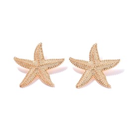 coadipress Starfish Earrings for Women Statement Gold Star Earrings Summer Beach Large Starfish Earrings Fashion Starfish Summer Beach Ocean Earrings Jewelry Gift (gold)